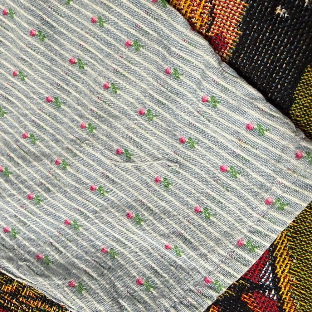 Vintage 90s OshKosh B'Gosh Floral Striped Embroidered Vestbak Overalls Girls 6